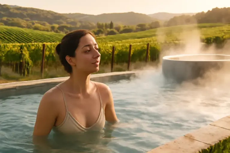 Percorsi termali all’aperto in mezzo ai vigneti: il valore aggiunto di una pausa benessere immersiva